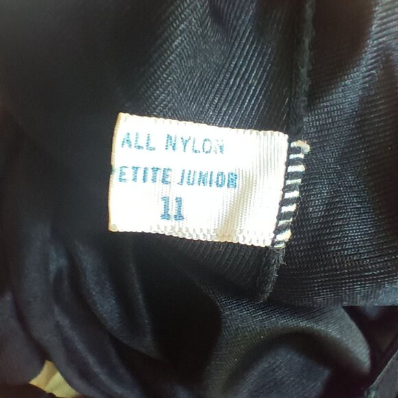 Vintage Charmode 1960's 11 Petite Junior Black Satin Spaghetti Strap Slip Dress - Picture 7 of 8